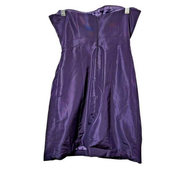 Priscilla of Boston Silk Strapless Cocktail Dress Purple Size 2 Bridesmaid Forma - Picture 6 of 8